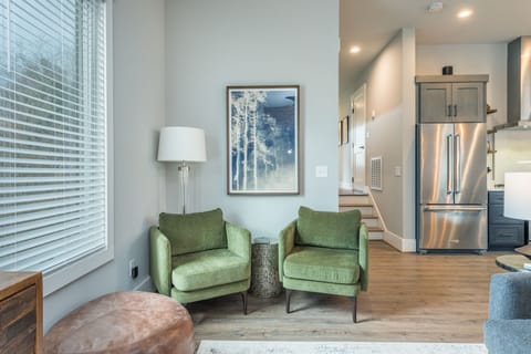 Steps leading into the living room and kitchen.