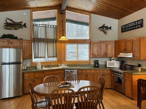 Dining room area and kitchen