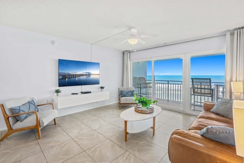 Bright & airy living room with ocean views