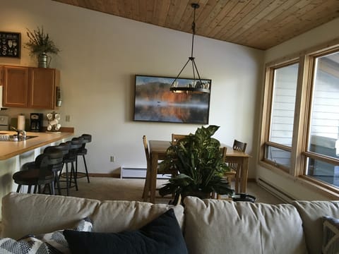 Open concept living, dining and kitchen