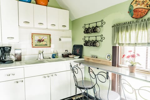 Kitchenette area, no stove, microwave