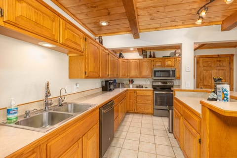 We have a regular coffee maker, a k-cup coffee maker, small appliances, dishes pots and pans