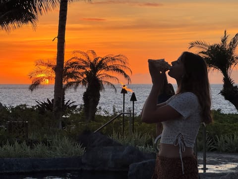Sunset conch shell ceremony at our private Ocean Club! 7/25