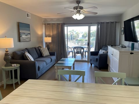 Living area with queen murphy bed 