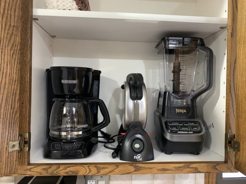 Additional appliances include coffee maker, waffle maker, blender, ice maker