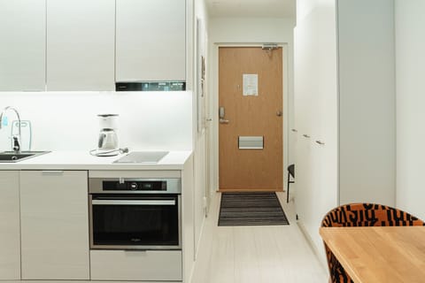Economy Apartment | Private kitchen | Full-size fridge, microwave, oven, stovetop