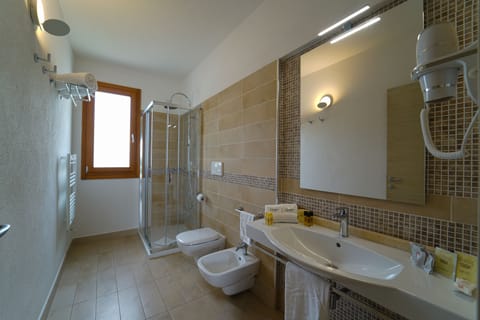 Shower, bidet, towels