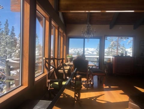 Overlooking GunBarrel ski slope and the Sierra Mountains 