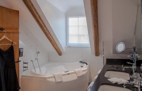 Shower, rainfall showerhead, hair dryer, bathrobes