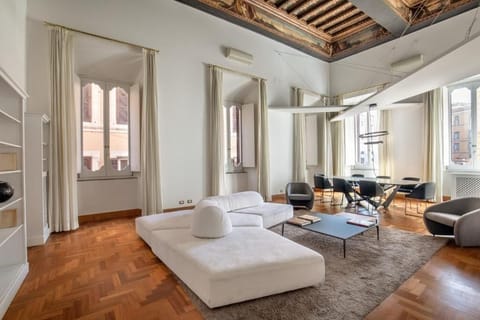 Apartment, 2 Bedrooms, Annex Building (Via di Campo Marzio 24) | Living area | LCD TV
