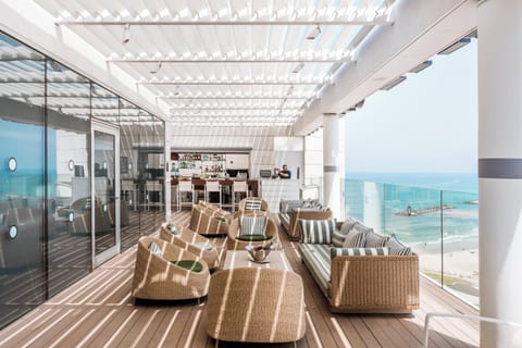 Rooftop bar, ocean views, open daily