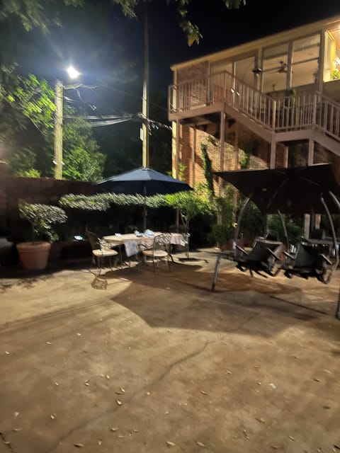 Courtyard at night