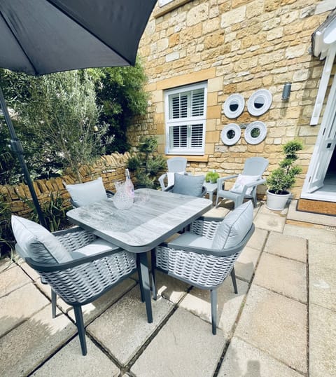 Comfortable outdoor dining area, for breakfast or evening drinks.