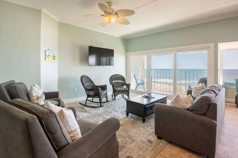 Oceanfront Living Room with Private Balcony