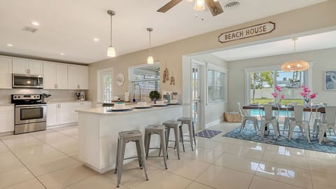 Open concept kitchen and dining