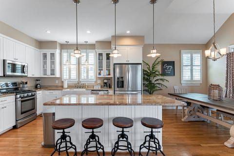 Beautiful kitchen with gas range.