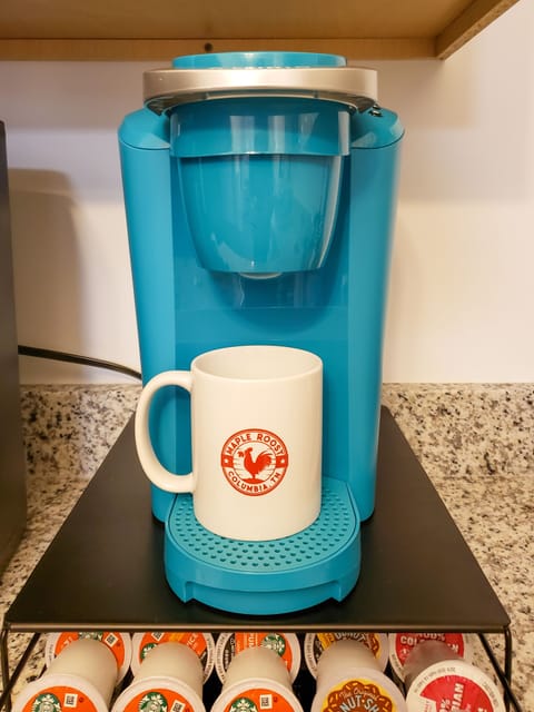 Keurig for quick single-cups of coffee, tea or hot chocolate.