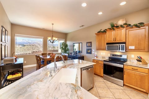 The kitchen is set up by Chef Fred. Cooking here is a delight!