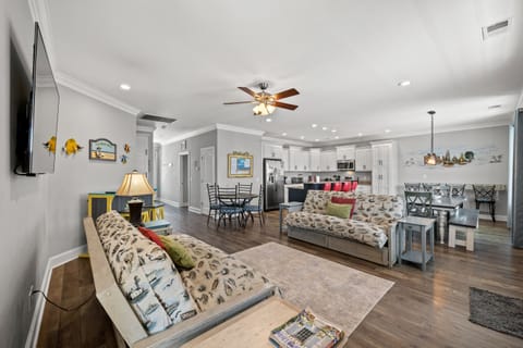 The second living room is great for the teens to have a space of their own.