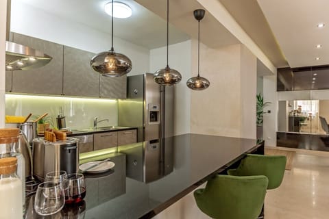 Professional fully-equipped kitchen in rental luxury villa Stone Castle in Selca- Brač with private pool and sea view.