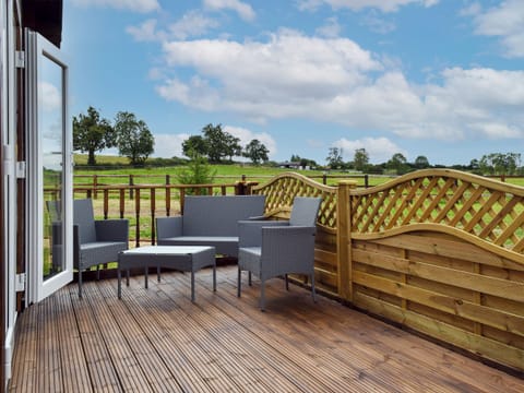 Sitting-out-area | Pheasant Lodge - Coplow Cabins, Billesdon, near Leicester