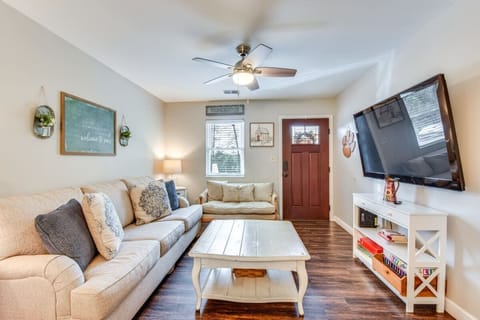 Living space with 50 inch TV perfect for watching your favorite games and movies