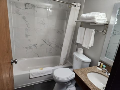 Standard Room, 1 Queen Bed, Non Smoking | Bathroom | Combined shower/tub, free toiletries, hair dryer, towels