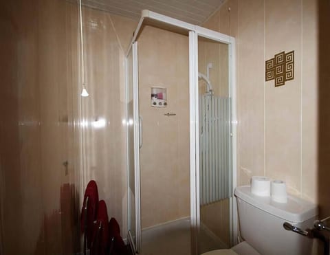 Shower, free toiletries, hair dryer, bathrobes