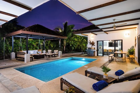 The pool is perfect for a relaxing night swim!