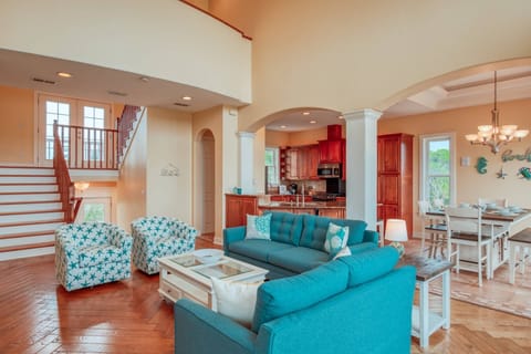 Sofa pullout offers additional sleeping.