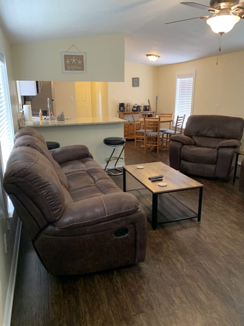 Living room into kitchen