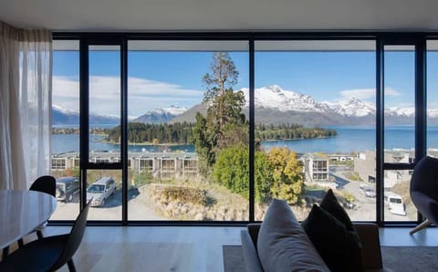 Stunning views of Cecil Peak and Lake Wakatipu from the lounge – the perfect backdrop for your Queenstown getaway! ️✨
