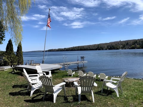 the deck is ~ 30ft from the water