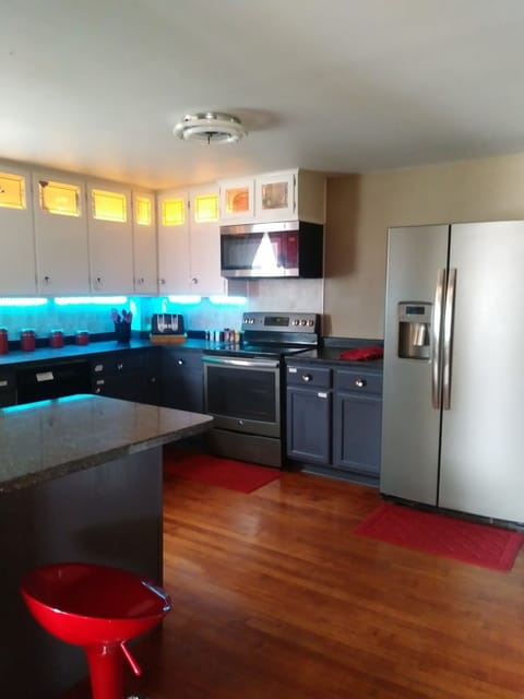 Fully equipped kitchen with just about any gadget you might need for cooking!