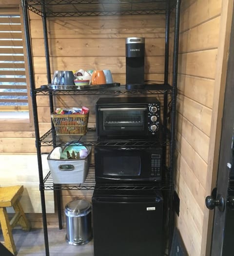 Kitchenette includes Mini Fridge, Microwave, Toaster Oven & Kuerig Coffee Maker 