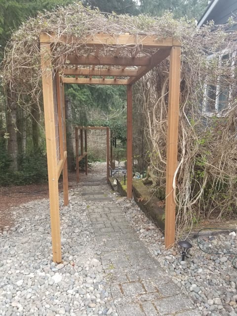 walk from private parking pad to entrance