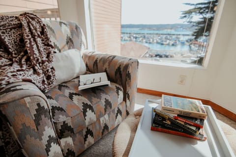 The perfect place to curl up with a book and watch the boats.