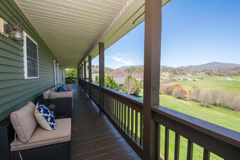 Enjoy the view of the mountain from the rear deck while resting.