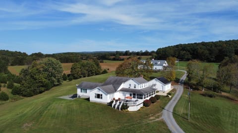 Situated in the middle of the 120 acres, views are on all sides.