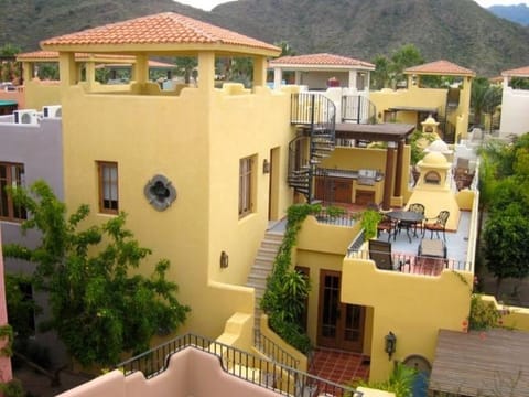 Villa exterior viewed from neighbor's house.