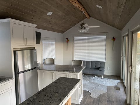 Open kitchen and living area
