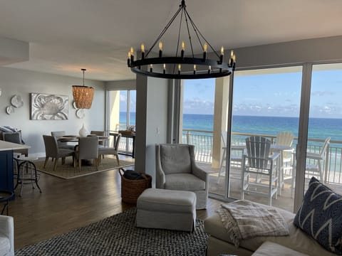 Living Area with Panoramic Gulf Front Views