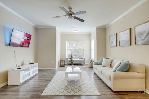 Living room with Queen sleeper sofa and YouTube TV