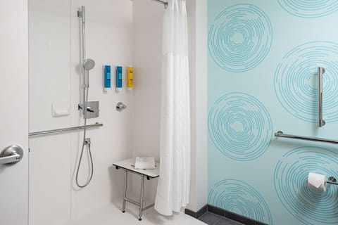 Room, 1 King Bed, Accessible (Roll-In Shower) | Bathroom shower
