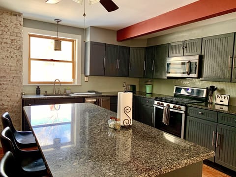 Flip, whisk, saute any time of day in the extra large, fully-equipped kitchen