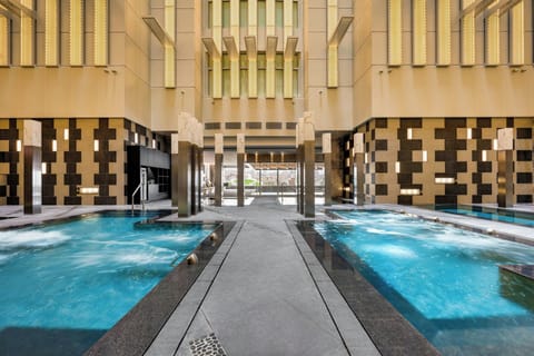 Indoor pool, open 6:30 AM to 9:30 PM, lifeguards on site