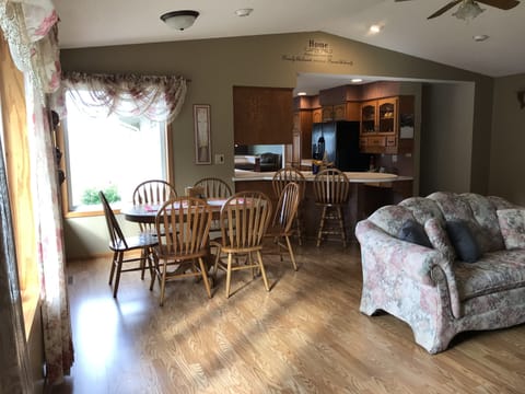 Kitchen table with views of Lake Pepin.