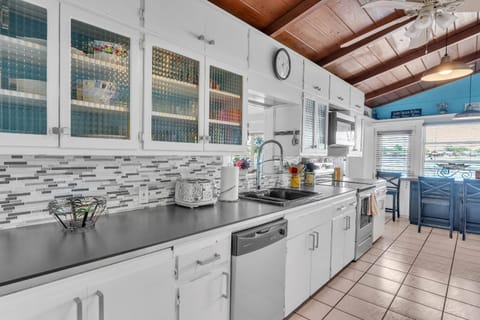 The kitchen comes fully stocked with dinnerware & cookware for your stay!