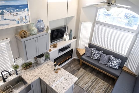 The living room from the loft