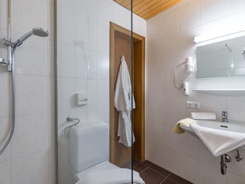 Hair dryer, bathrobes, towels